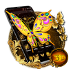 3D Luxury Golden Butterfly Launcher Theme