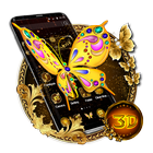 3D Luxury Golden Butterfly Launcher Theme icône
