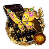 3D Luxury Golden Butterfly Launcher Theme biểu tượng