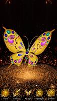 3D Luxury Golden Butterfly Launcher Theme capture d'écran 3