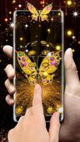 3D Luxury Golden Butterfly Launcher Theme capture d'écran 2