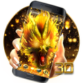 3D gold fire dragon theme