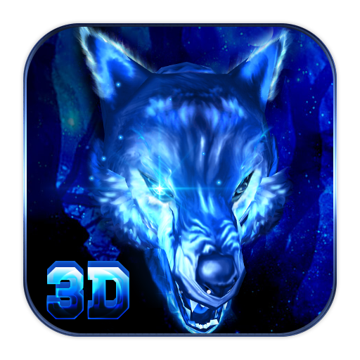 3D VR Live Ice Wolf theme