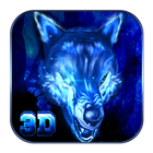 3D VR Live Ice Wolf theme icône