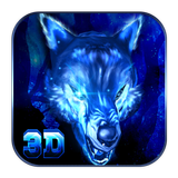 3D VR Live Ice Wolf theme أيقونة