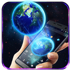3D VR blue earth theme أيقونة