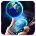 3D VR blue earth theme