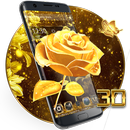 Vivid 3D golden rose theme APK