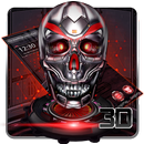 Neon 3D tech blood skull theme APK