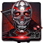 Neon 3D tech blood skull simgesi