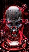 3D Skull Neon Tech Skull Theme poster