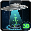 Blue Tech Galaxy UFO 3D Live Theme APK