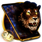 Golden King Lion 3D Theme icône