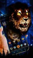 Golden King Lion 3D Theme Affiche