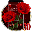 Elegant 3D Red Rose Launcher Theme icône