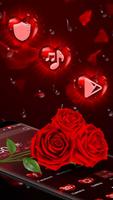 Elegant 3D Red Rose Launcher Theme Affiche