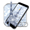 3D Серебряный Париж тема