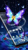 3D Fluorescent Butterfly Launcher Theme Affiche