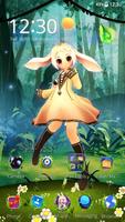 Cute Bunny Girl Forest 3D Theme capture d'écran 3