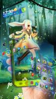 Cute Bunny Girl Forest 3D Theme capture d'écran 1