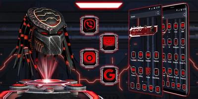 برنامه‌نما 3d Predator Black Red Theme عکس از صفحه