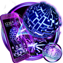 3D Cool Neon Globe Tech Theme aplikacja