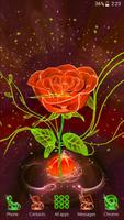 3D Neon Red Rose Launcher Theme capture d'écran 3