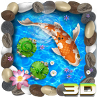 3D Thème Koi Fish et Effet Ondulé Animé icône