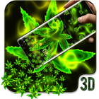 Green Weed Rasta Gravity 3D Theme ไอคอน