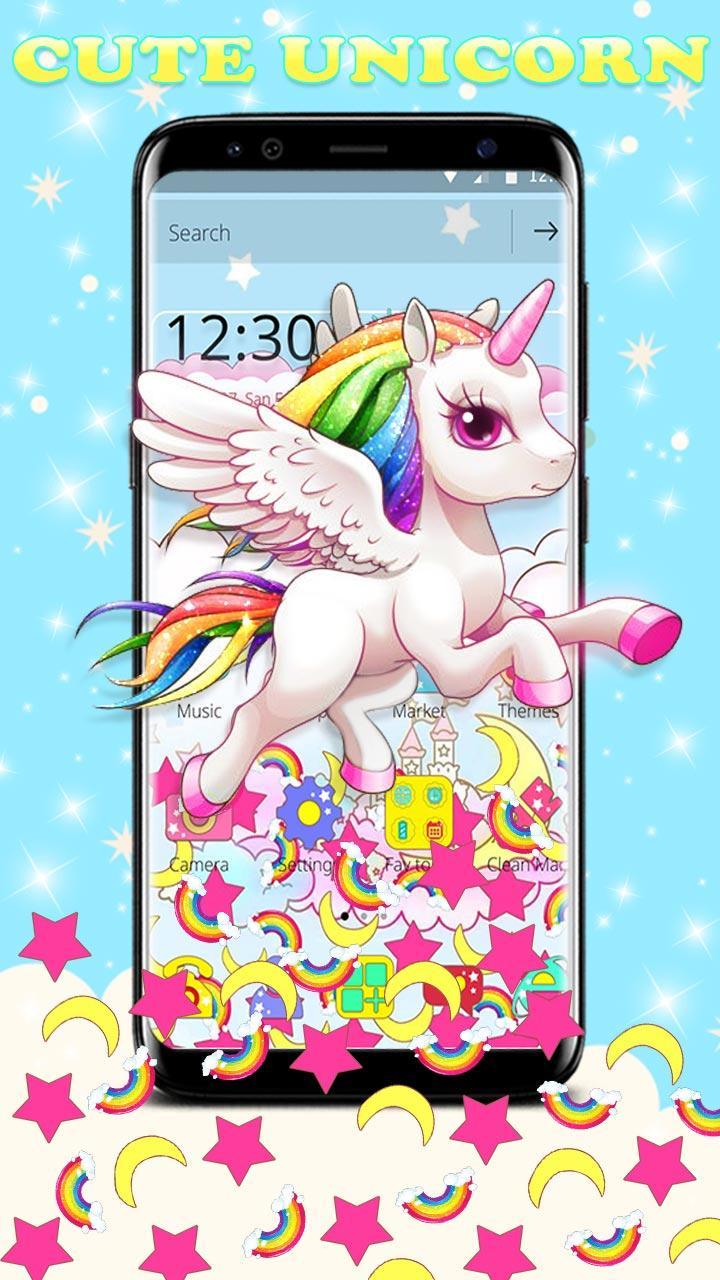 Cute Pink Unicorn Gravity Theme APK for Android Download