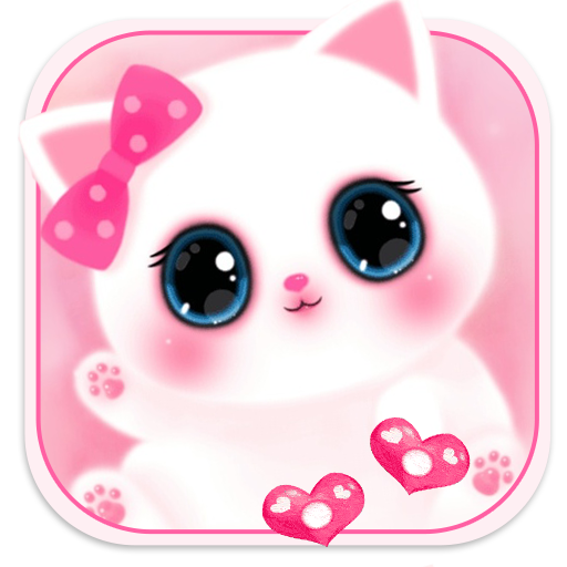 Pink Cute Kitty 3D Live Lock Screen Wallpapers
