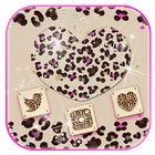 Diamant amour léopard Thème or imprimé leopard icône