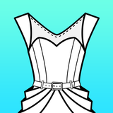 Fashion Design Flat Sketch أيقونة