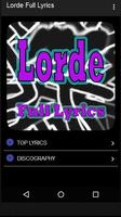 Lorde Full Lyrics پوسٹر