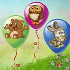 Pop Ballon buntes Spiel Zeichen