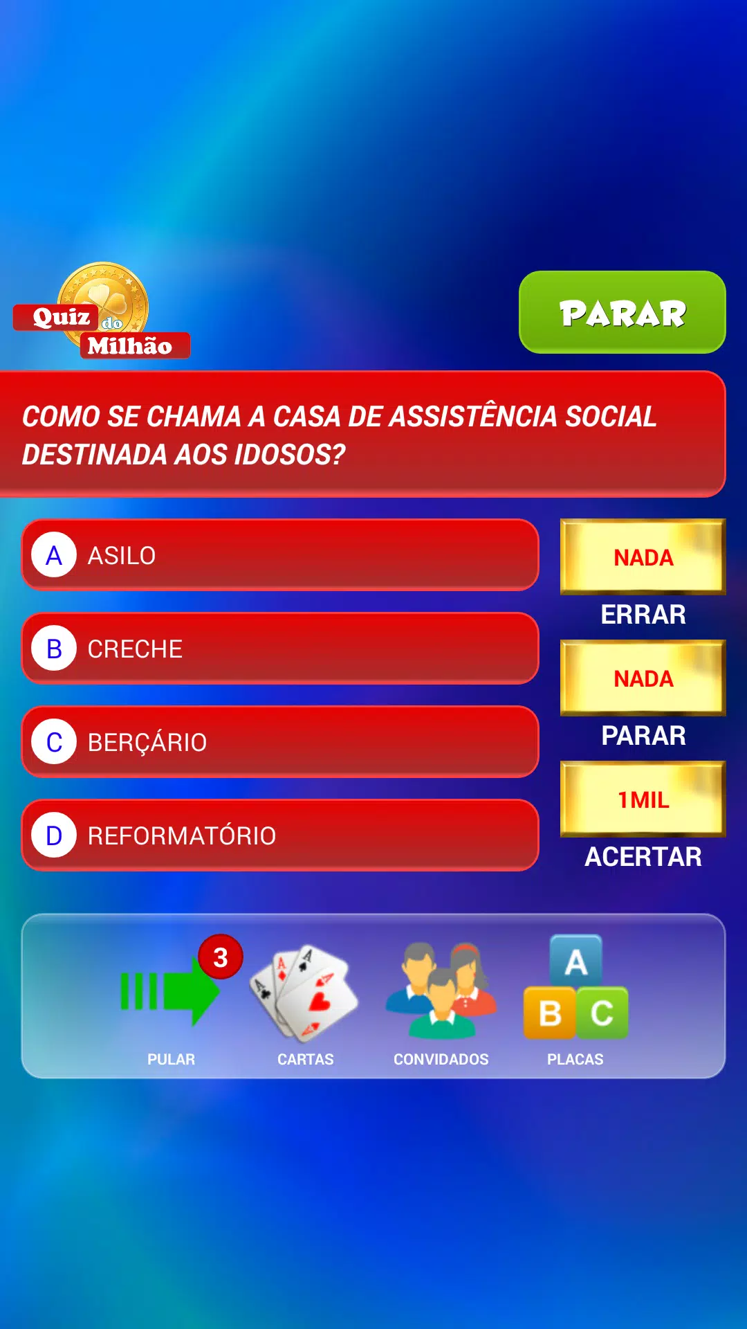 Gamers Clube: Jogo Show do Milhão Quiz Gratuito no Celular