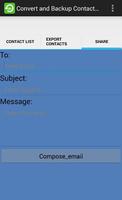Convert and backup Contact to CSV, Email اسکرین شاٹ 1