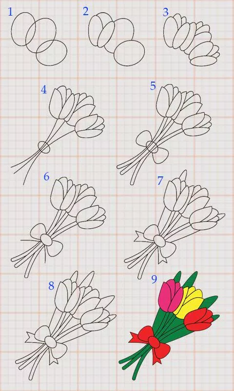 Descarga de APK de Cómo dibujar flores fácilmente 🌷 🌹: paso a paso para  Android