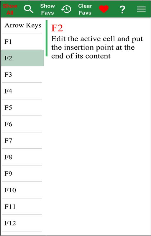 ms excel 2007 shortcut keys