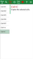 Shortcut Keys for Excel capture d'écran 1