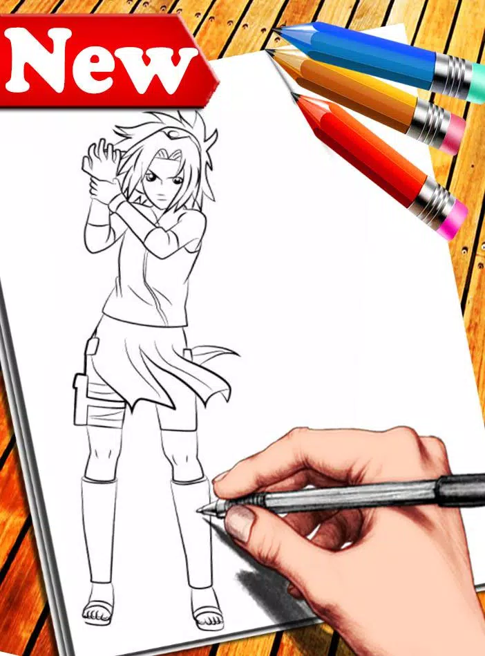 how to draw Naruto Uzumaki step-by-step using just a pencil