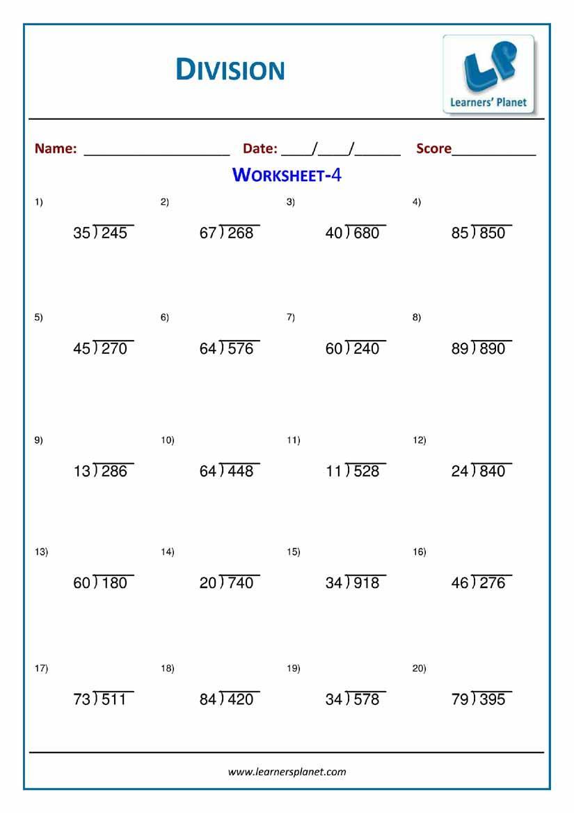 Math worksheets grade 2 division