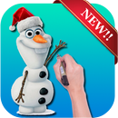 APK Learn How to Draw Olaf with Santa Claus Hat