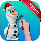 Learn How to Draw Olaf with Santa Claus Hat Zeichen