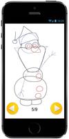Learn How to Draw Olaf with Santa Claus Hat poster