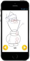 Poster Learn How to Draw Olaf with Santa Claus Hat