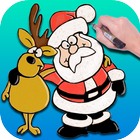 ikon Learn How to Draw Cartoon Santa Claus and Reindeer