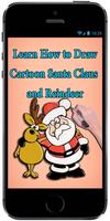Learn How to Draw Cartoon Santa Claus and Reindeer Affiche