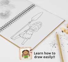 Learn Draw Moana Affiche