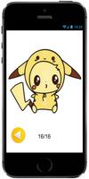Draw Cute Pikachu with Costume Hood from Pokemon Affiche